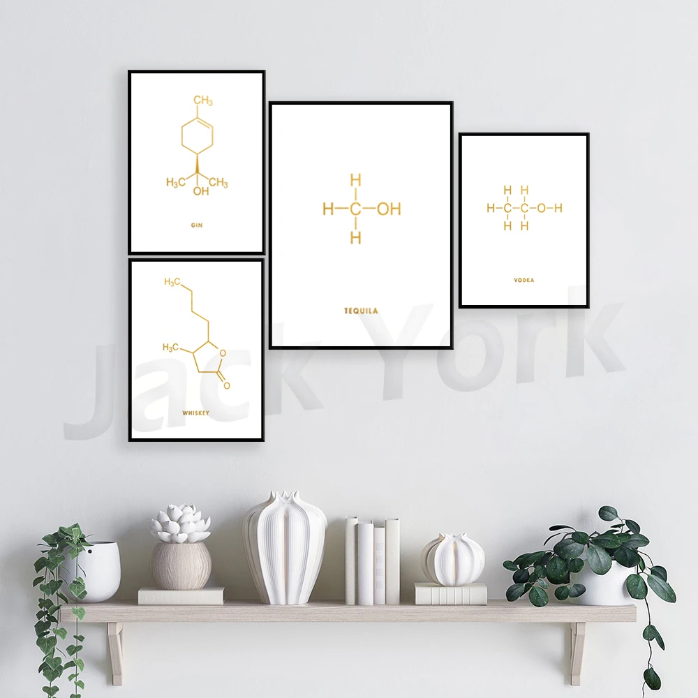 Bar Decor Molecule Art  Print  - Bar Decorations - Tequila Sign - Bourbon Molecule - Molecule Wall Art - Organic Chemistry