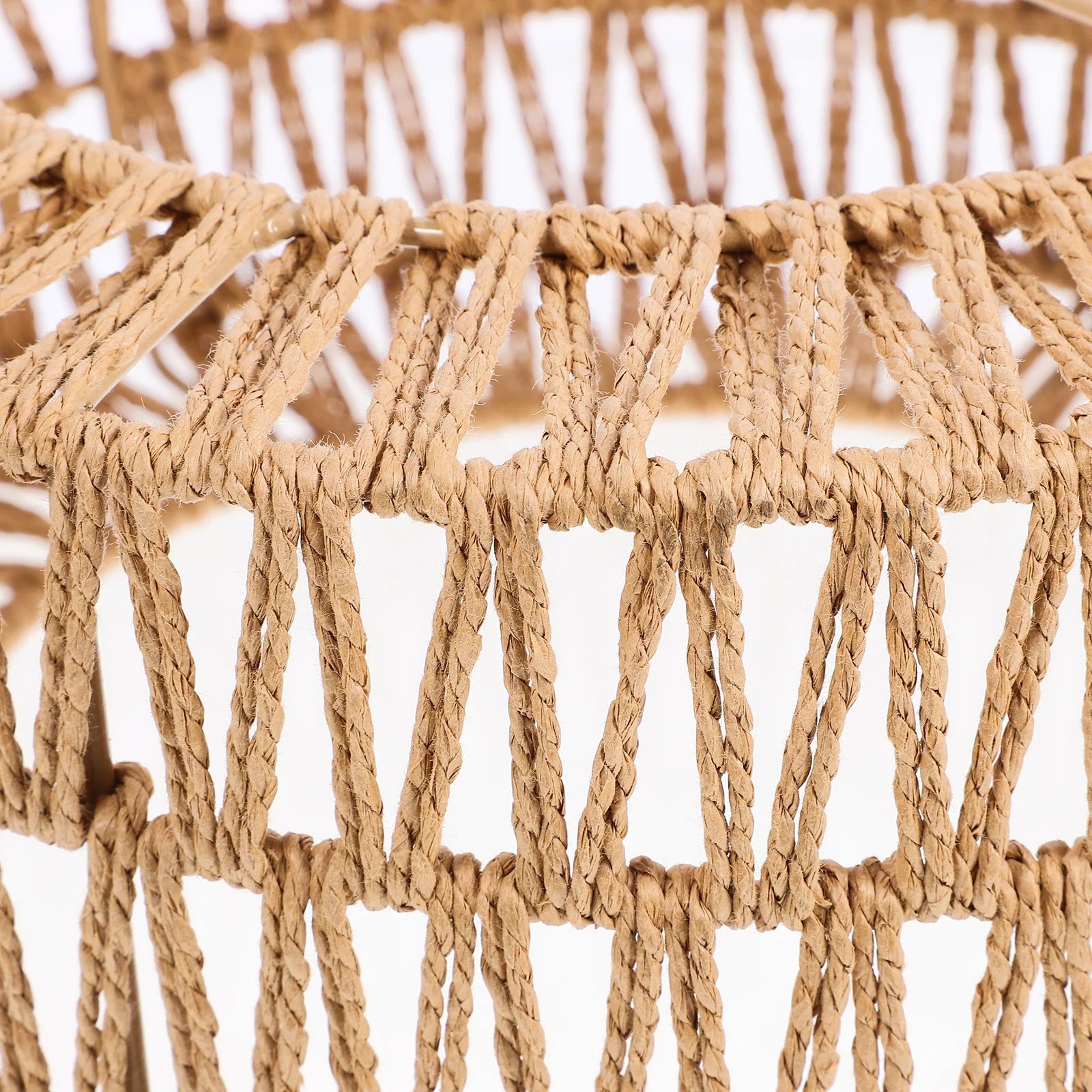 

Rustic Woven Straw Rope Lampshade for Ceiling Lamp Wear Resistance Easy Installation L Size Straw Rope Lampshade