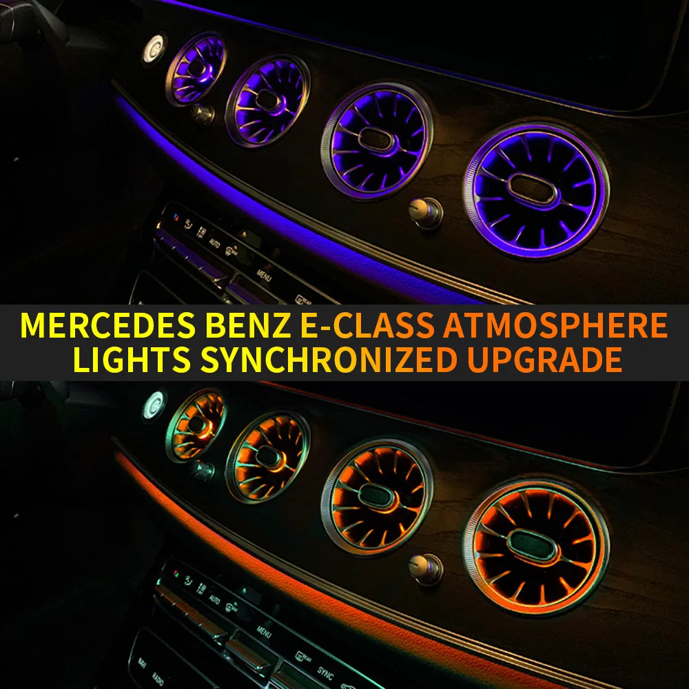 ForMercedesBenz W213 E-Class Ambient Light RGB 64 Colors LED Air Vents TurbineUniversal DecorativeLamp Original Car System 16-23