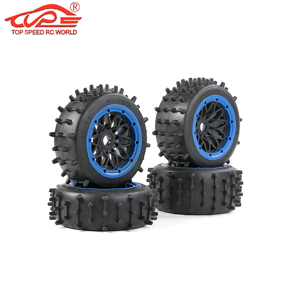 Upgrade Durable Super Grip Tyre Rear or Front Nail Wheel Tire Kit for 1/5 Rc Car HPI ROFUN ROVAN KM BAJA 5B SS Buggy Truck Parts