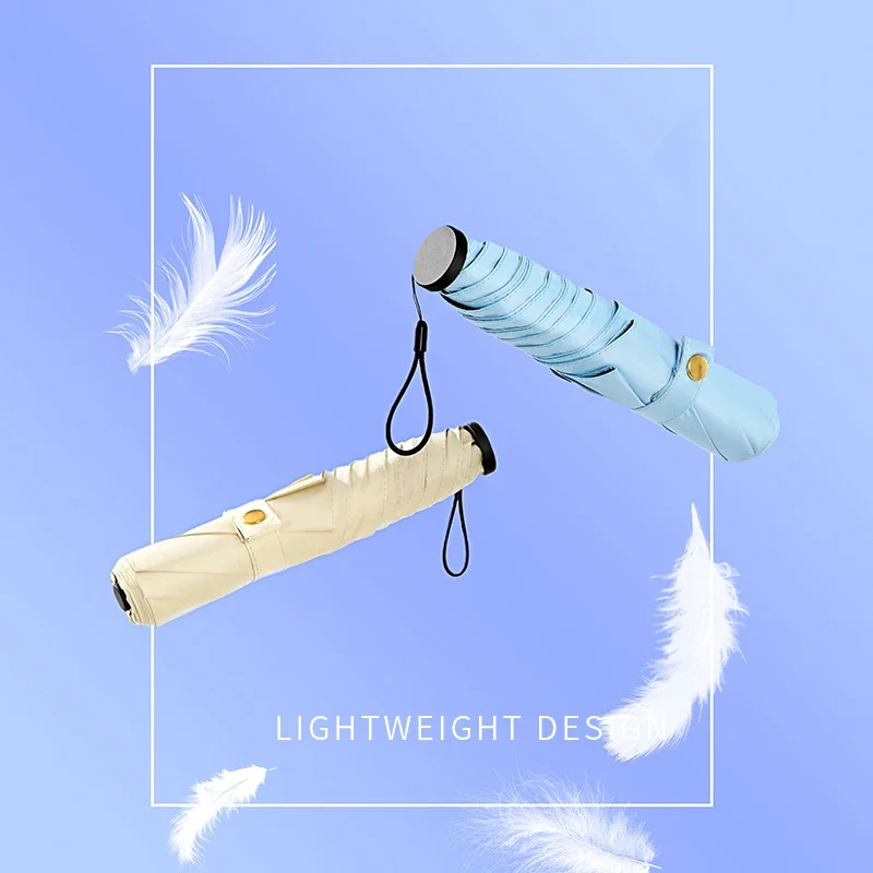 

116g Super Lightweight Mini Rain Women Pencil Parasol Folding Small Size Easily Store