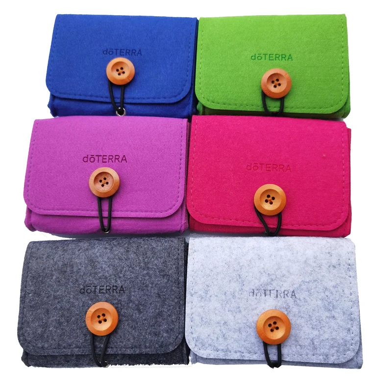 Felt Bag Essential Oil Case 6 Slots 10ML Storage Bag Bottles Holder Essential Oil Aromatherapy Storage Carry Hanging Bag Travel