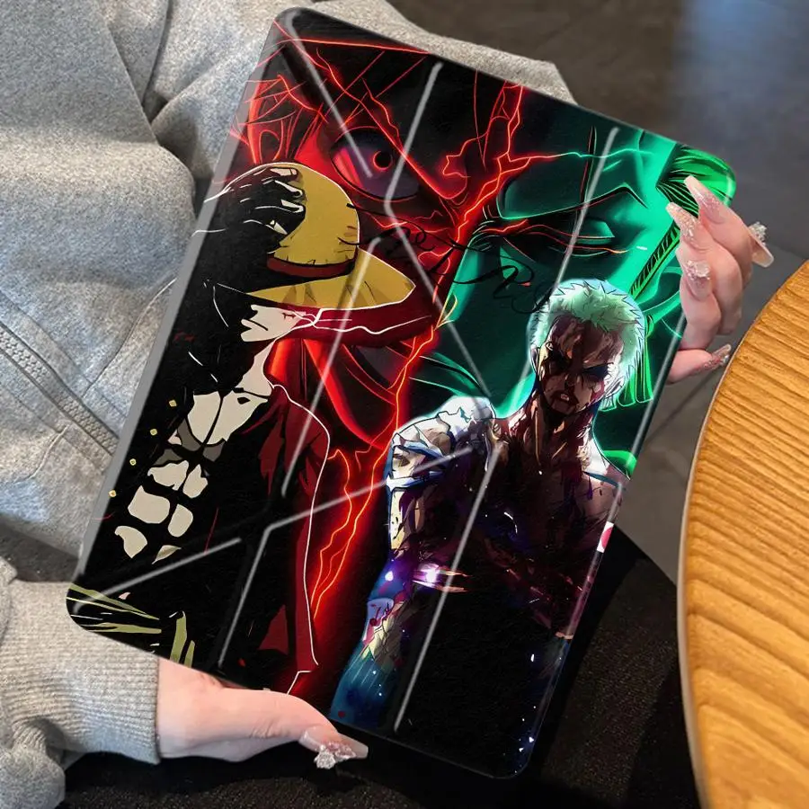 With Pen Slot Cover Tablet Case For iPad Mini 7 6 5 10th Gen Air 8 M2 M3 3 9th 12th 11th Pro M4 13 2025 2026 One Pieces Art
