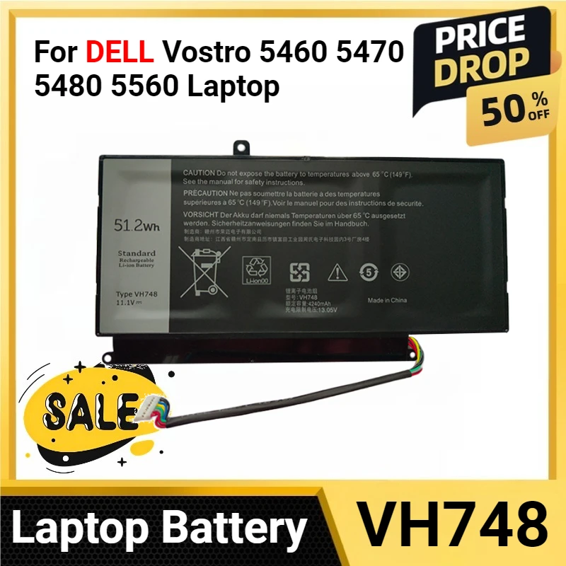 

For DELL Vostro 5460 5470 5480 5560 Laptop Inspiron 14 5439 VH748 Laptop Battery