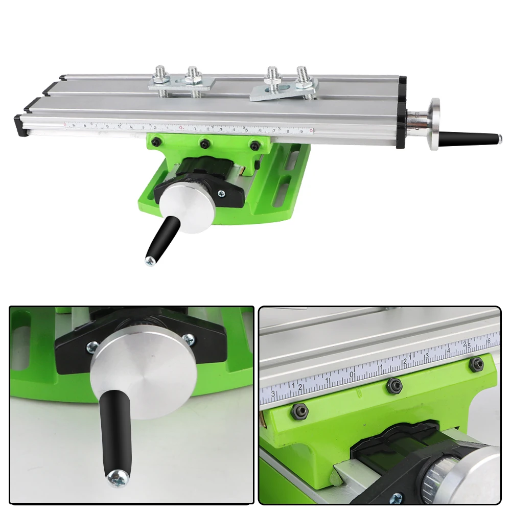 Mini Precision Milling Machine Worktable Working Table Cross Slide Table Adjustable X-Y Axis Drill Vise Fixture Multifunction