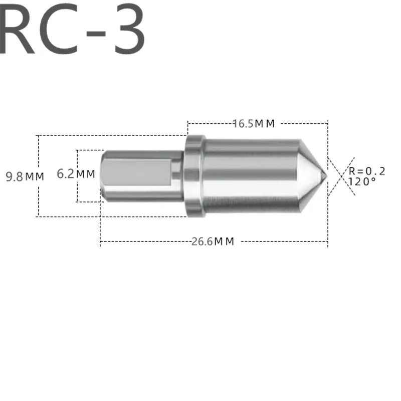 Diamante Rockwell Indenter Dureza Tester, Stylus Dica, Acessórios de Teste, 120 Graus, HRC-3, RC-2, 1Pc