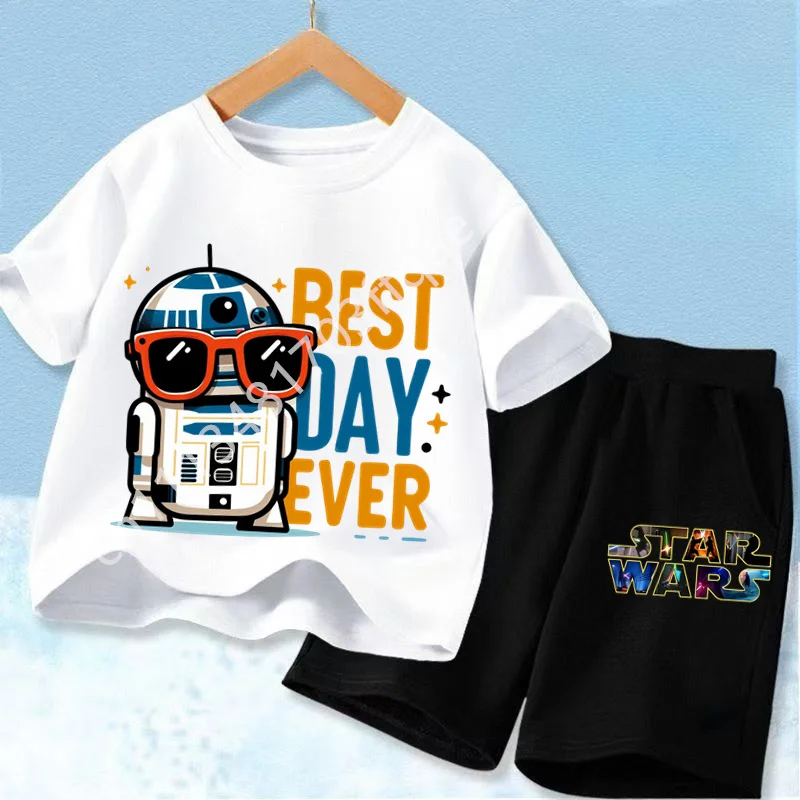 2026 New Breathable Children's T-shirt SetTrendy Cool Star Wars All Character Cartoon Printed Boys Girls Child Short Sleeve