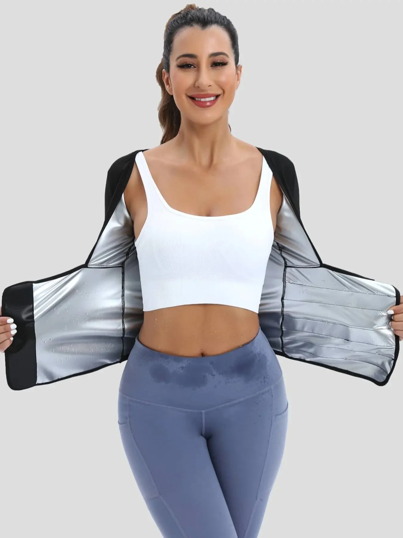 Sauna Suit for Women Sweat Body Shaper Hot Waist Trainer Long Sleeve Shirt Workout Top|Shaping Sweating Long Sleeve Bodysuit