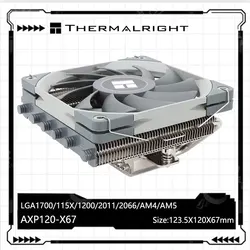 Thermalright AXP120-X67 Low Profile CPU Air Cooler with 120mm PWM Fan 6 Heat Pipe for AMD AM4 Intel LGA 1700 115X 1200 2011 2066