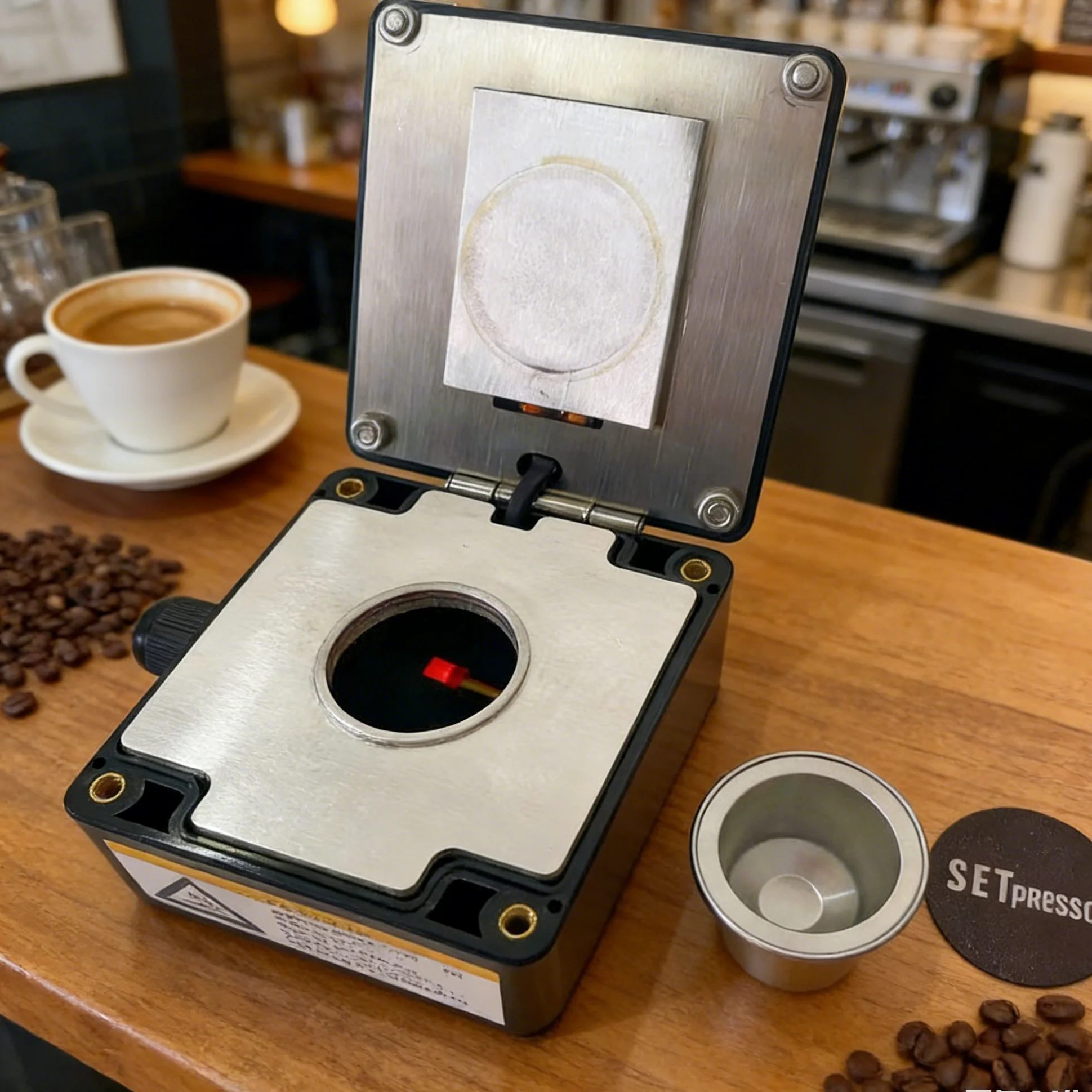 Compact Manual Coffee Capsule Foil Sealer Adjustable with Custom Mold