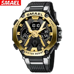 SMAEL8087 Quartz Brand Original Wristwatches 50M Waterproof Wristwatch Time Alarm Clock Sport Watch Military Army Men Watches