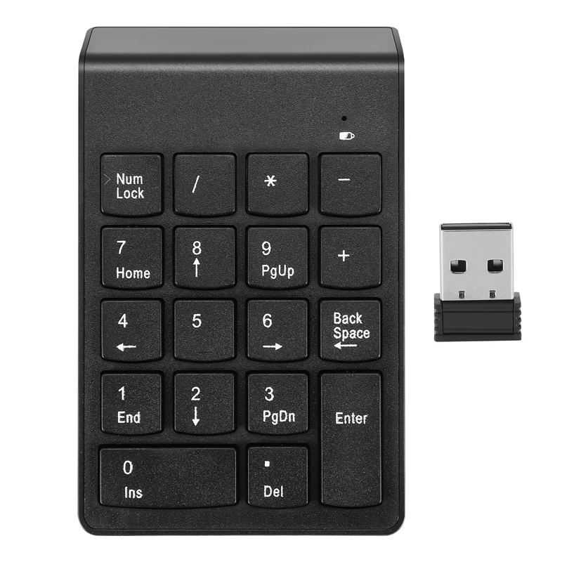 Wireless Numeric Keypad 18 Keys Numpad With 2.4G Mini USB Receiver Number Pad For Laptop Notebook, Desktop