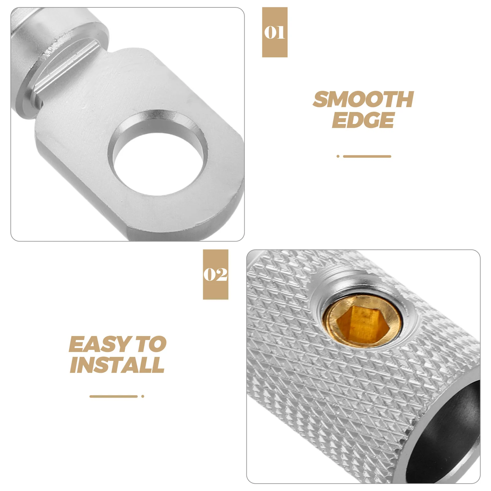 ขั้วต่อสายไฟทองแดงแบบไม่ต้องบัดกรี 2 ชิ้น สำหรับต่อสายอินพุตแอมป์เครื่องเสียงรถยนต์ ลดขนาดสายไฟ