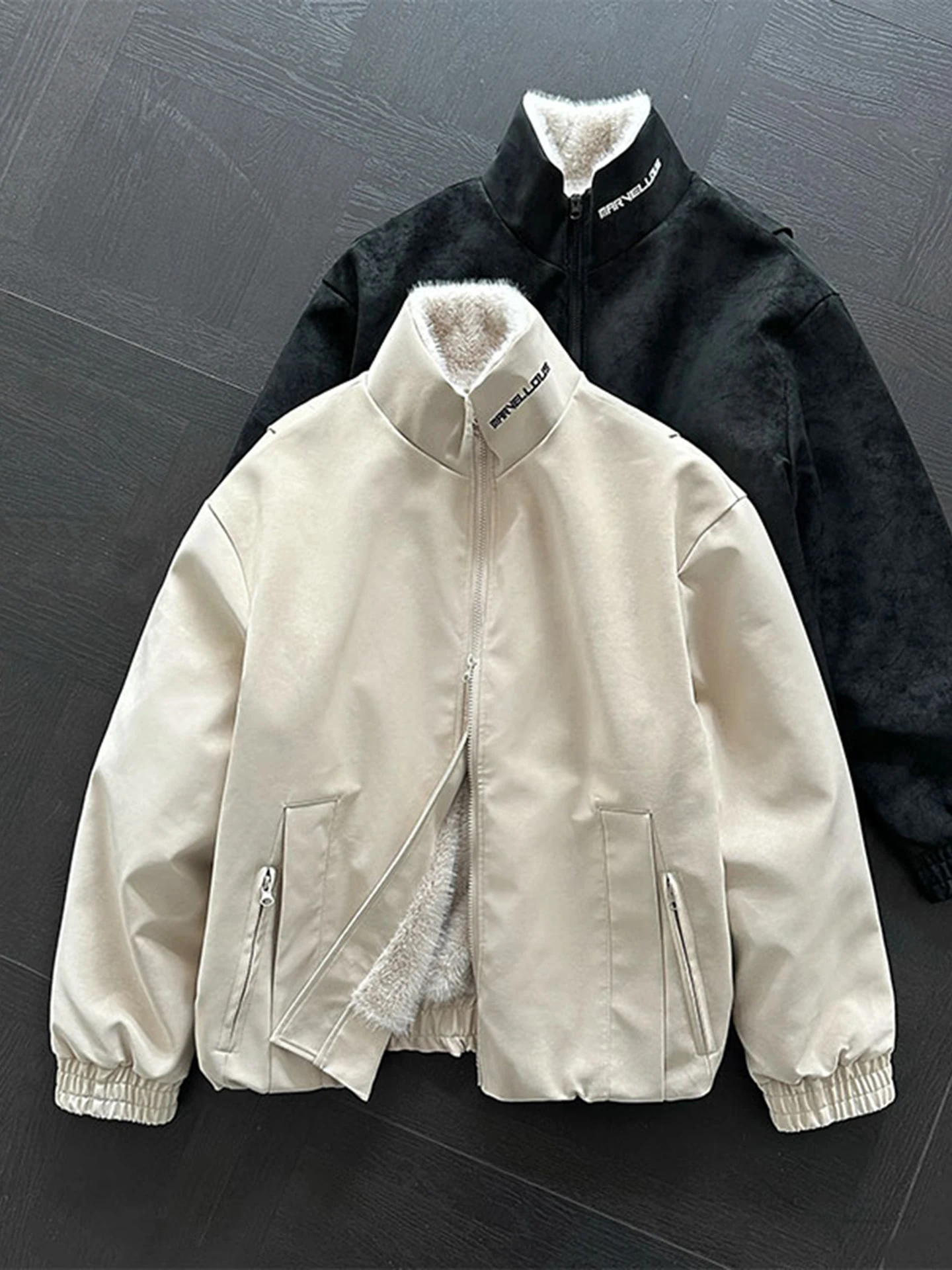 

Мужская зимняя куртка-бомбер American Sle из искусственной кожи с вышивкой орла, утепленная хлопковой подкладкой, Cleanfit