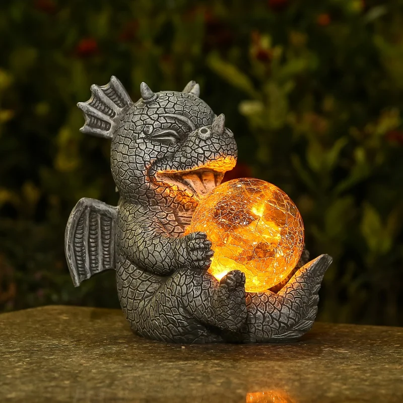

Garden Decoration Courtyard Balcony Creative Dinosaur Ornament Solar Light Outdoor Landscape Light Waterproof Resin Craft
