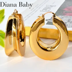 Dubai Smooth Chunky Big Earrings Exaggerated Statements Luxury Large Ear Jewelry For African Wedding Party Bridal Gifts