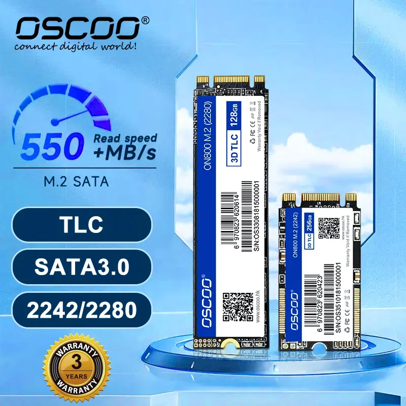 

OSCOO SATA M.2 SSD 1TB 512GB 256GB 128GB SSD Hard Disk M.2 NGFF Solid State Drive 2242 2280 Hard Drive Disk for Desktop Laptop