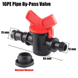 20pcs 16PE Pipe By-pass Valve Greenhouse Irrigation System Pipe Connector Pipe Switch Farm Watering Fittings Mini Ball Valve
