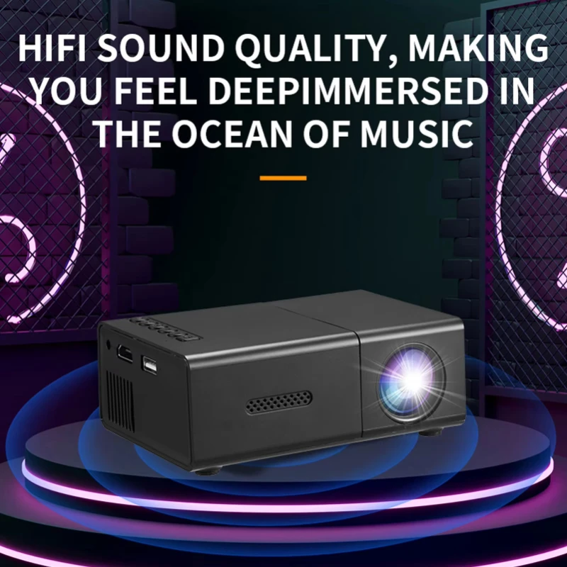 Mini Beamer LED Tragbarer Projektor 1080P HD Heimkino USB HDMI AV Handy Verbindung Kompakt Projektor
