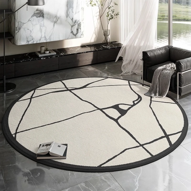 

Легкий роскошный декор для спальни, круглый ковер, толстый плюшевый прикроватный напольный коврик, домашний пушистый мягкий ковер, современный стиль, ковры для гостиной