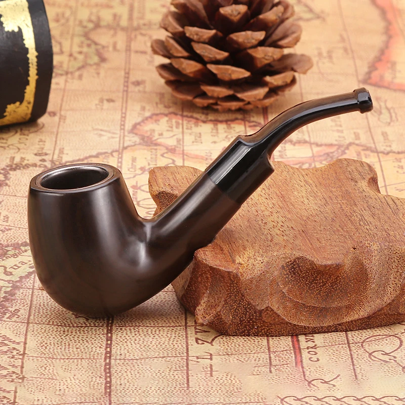 1pc Resin Wooden Mini Tobacco Pipe, Portable Vintage Style Short Stem Smoking Pipe for Men