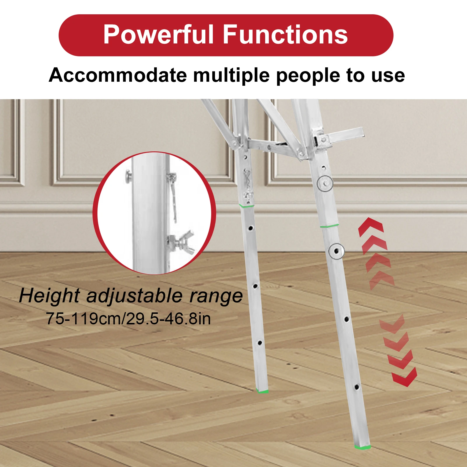 Portable Scaffolding, Height Adjustable Steel Workbench, 330 Load Capacity, Portable Drywall Painting Stool