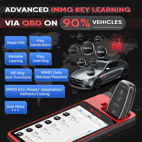 Autel MaxiIM KM100 KM100X KM100E Key Fob Programming Immobilizer Tool 2PCS Autel IKEY for 60s Key Generation OBD IMMO Key Learning on 99% Car