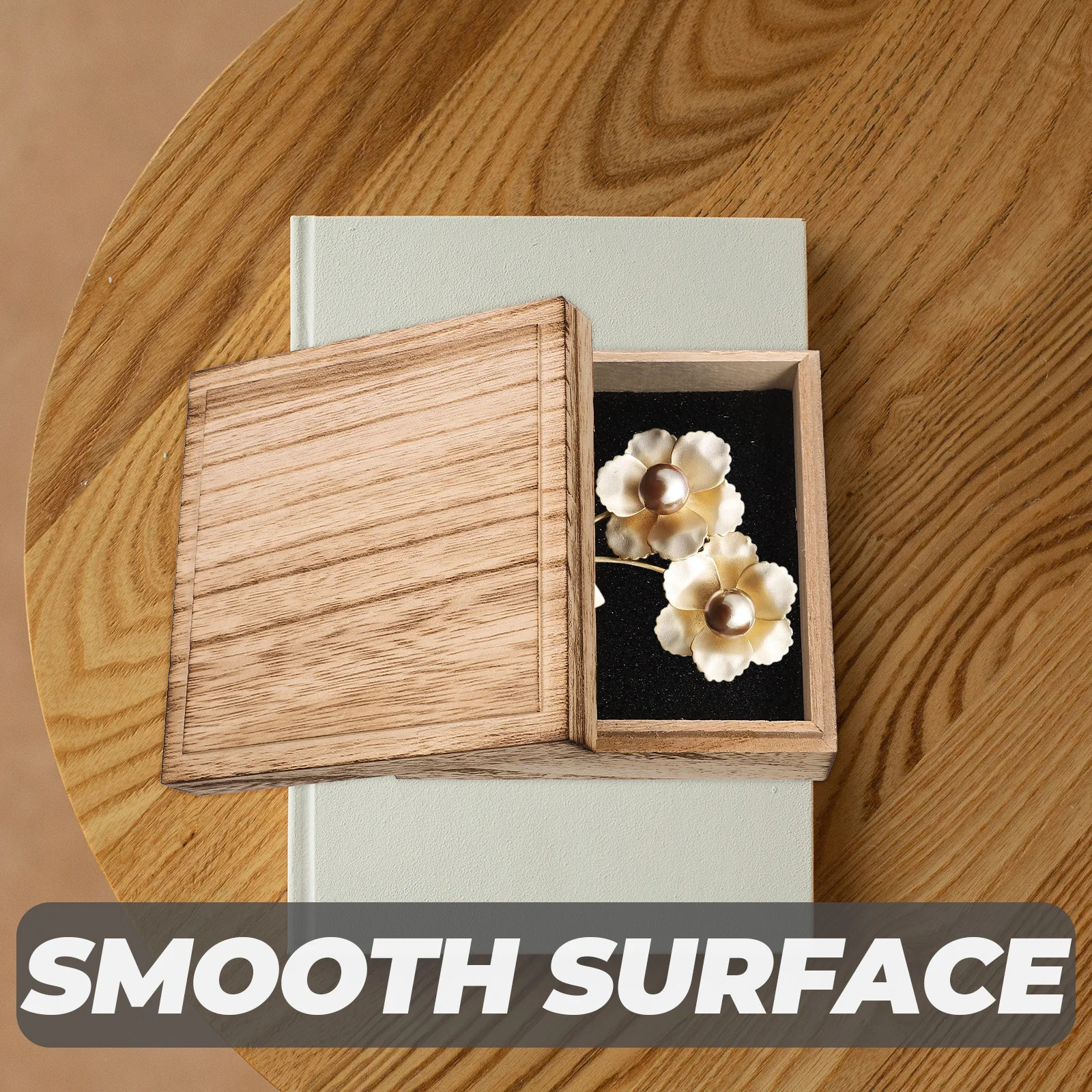 صندوق مجوهرات خشبي مميز مع بطانة إسفنجية للأساور والقلائد والأقراط المحمولة لتخزين أشتات الزخرفية #1