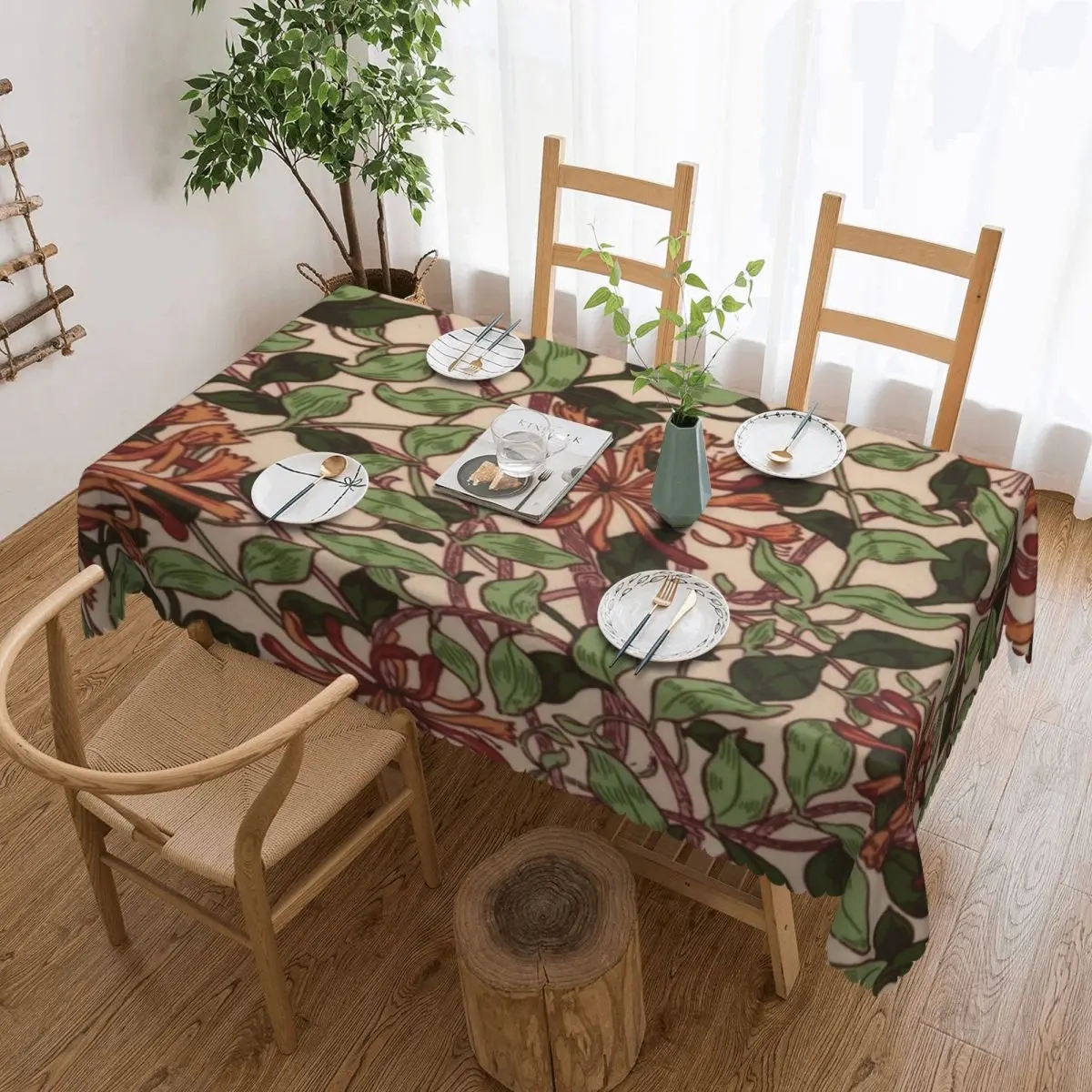 

William Morris Floral Design Customized Rectangular Waterproof Oilproof Tablecloth Table Cover for Dining Events Table Cloth