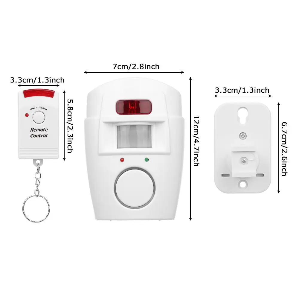 2 Fernbedienung 105db Sirene Pir Alarm Diebstahls icherung Alarm Einbruch warn alarmsystem Bewegungs melder