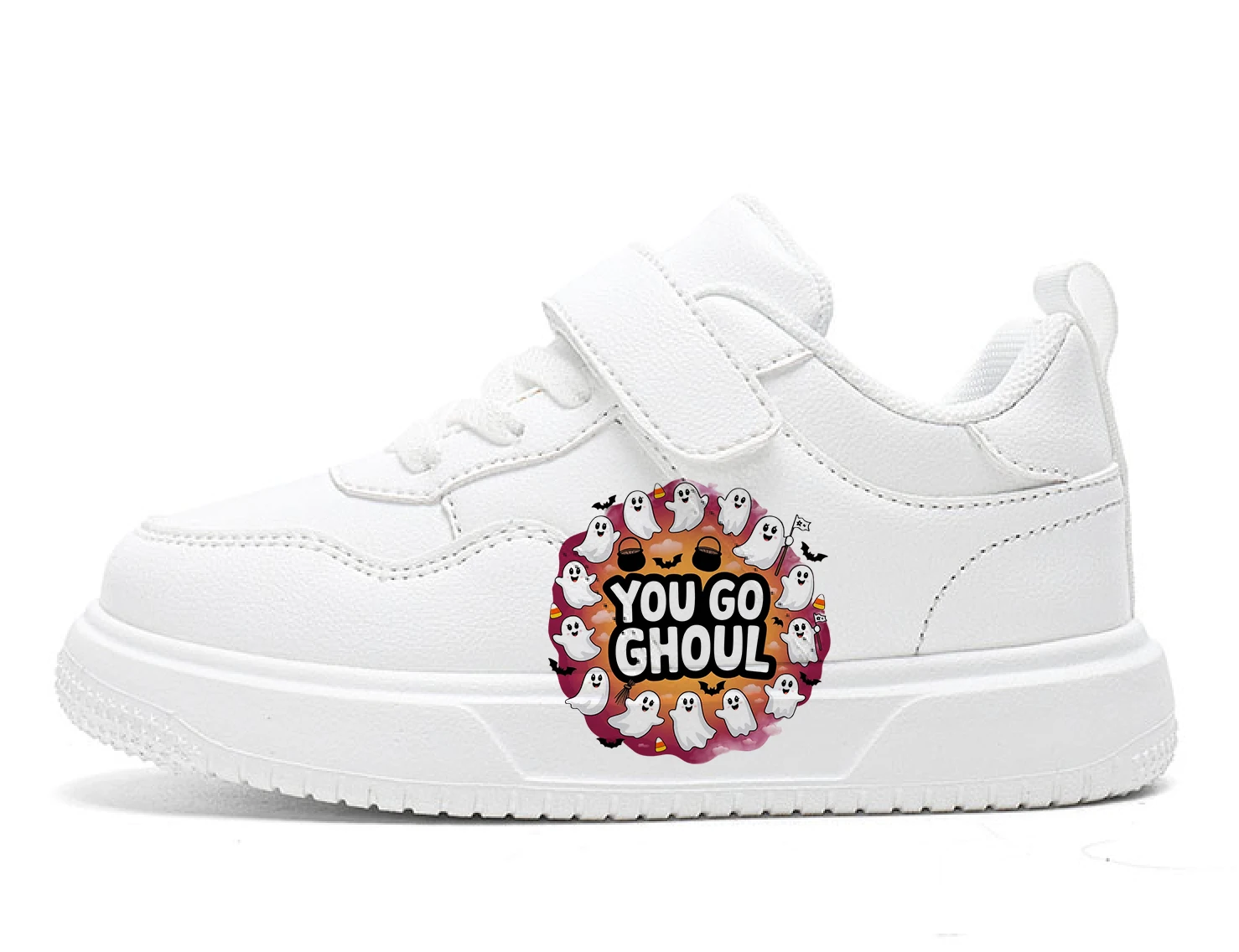 

Autumn New Fashion Boys Leather Shoes Children's Printing Shoes Girls White Sneakers Kids Sports Shoes Unisex Casual Sneakers