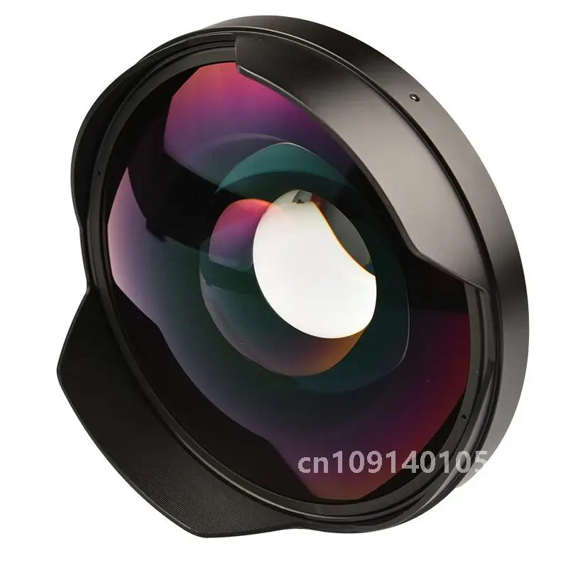 VLOGMAGIC 52MM / 58MM / 62MM  /67MM / 72MM 0.3X Ultra Fisheye Wide Lens Adapter with Hood Only for Video Cameras Camcorders