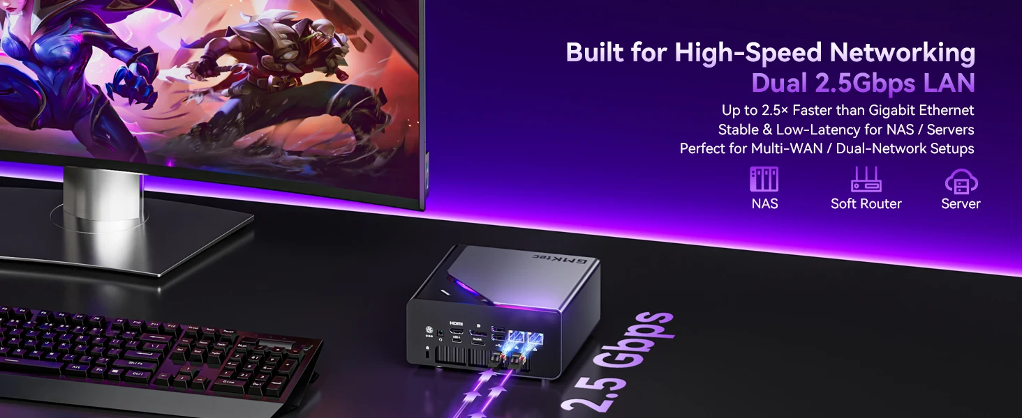 GMKtec K15 Mini PC Intel Core Ultra5 125U AI Barebone NO RAM NO SSD NO OS Support DDR5 NPU WIFI6E BT5.2 Desktop Gaming Computer