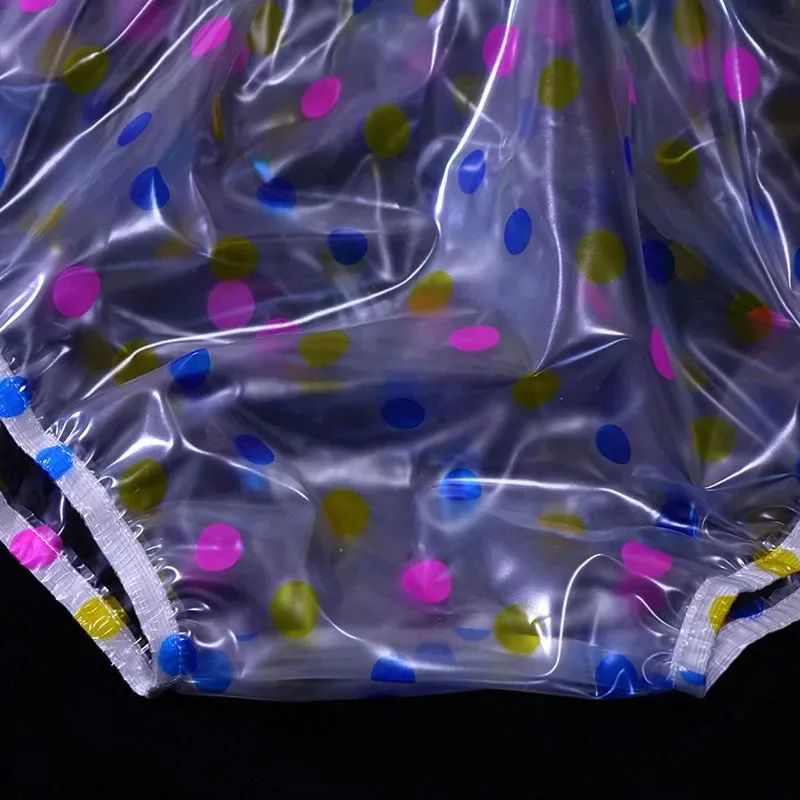 Sous-vêtement en plastique optique PVC, culotte taille haute, imperméable, doux et silencieux, ABDL