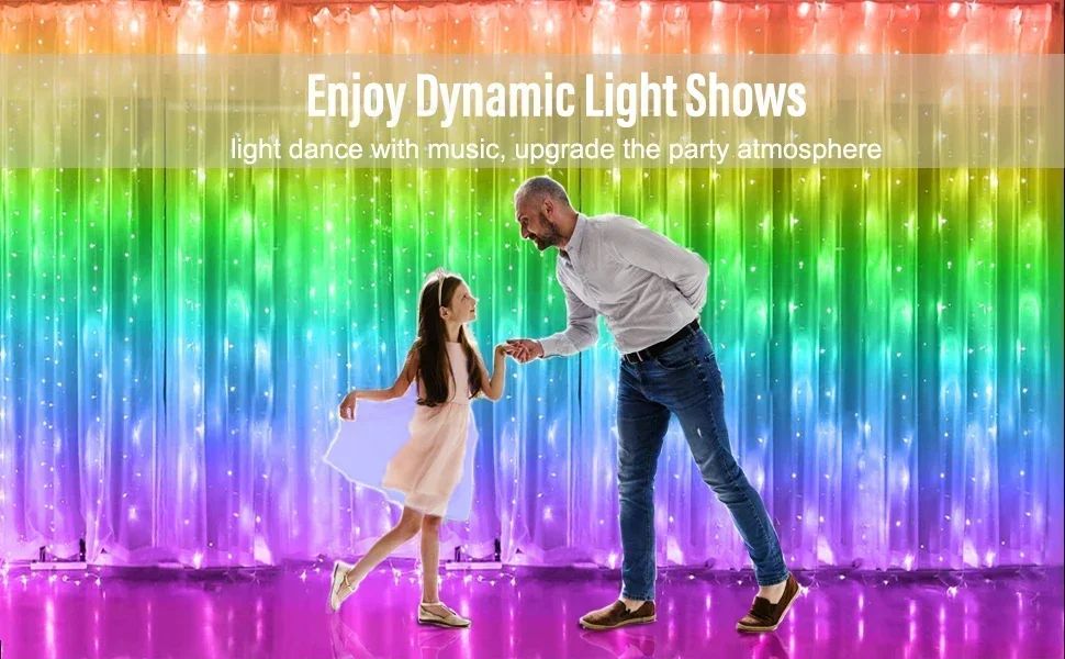 Smart LED Curtain Light RGB Color Changing Holiday Wall Lights Indoor DIY String Light APP Remote Control for Window Party Weddi