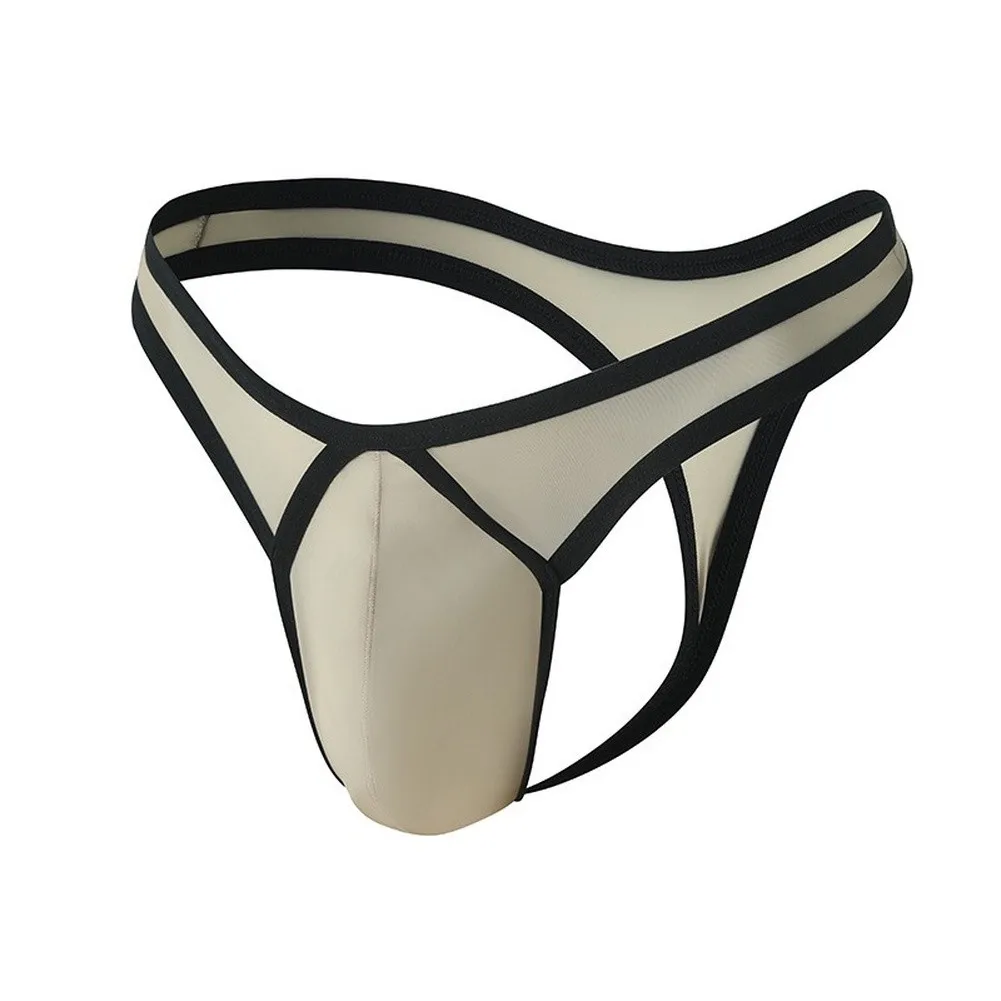 Men's Ice Silk Briefs Underwear Bulge Pouch G-String Low Waist Backless Thongs Soft Underwear High Stretch Underpants For Daily