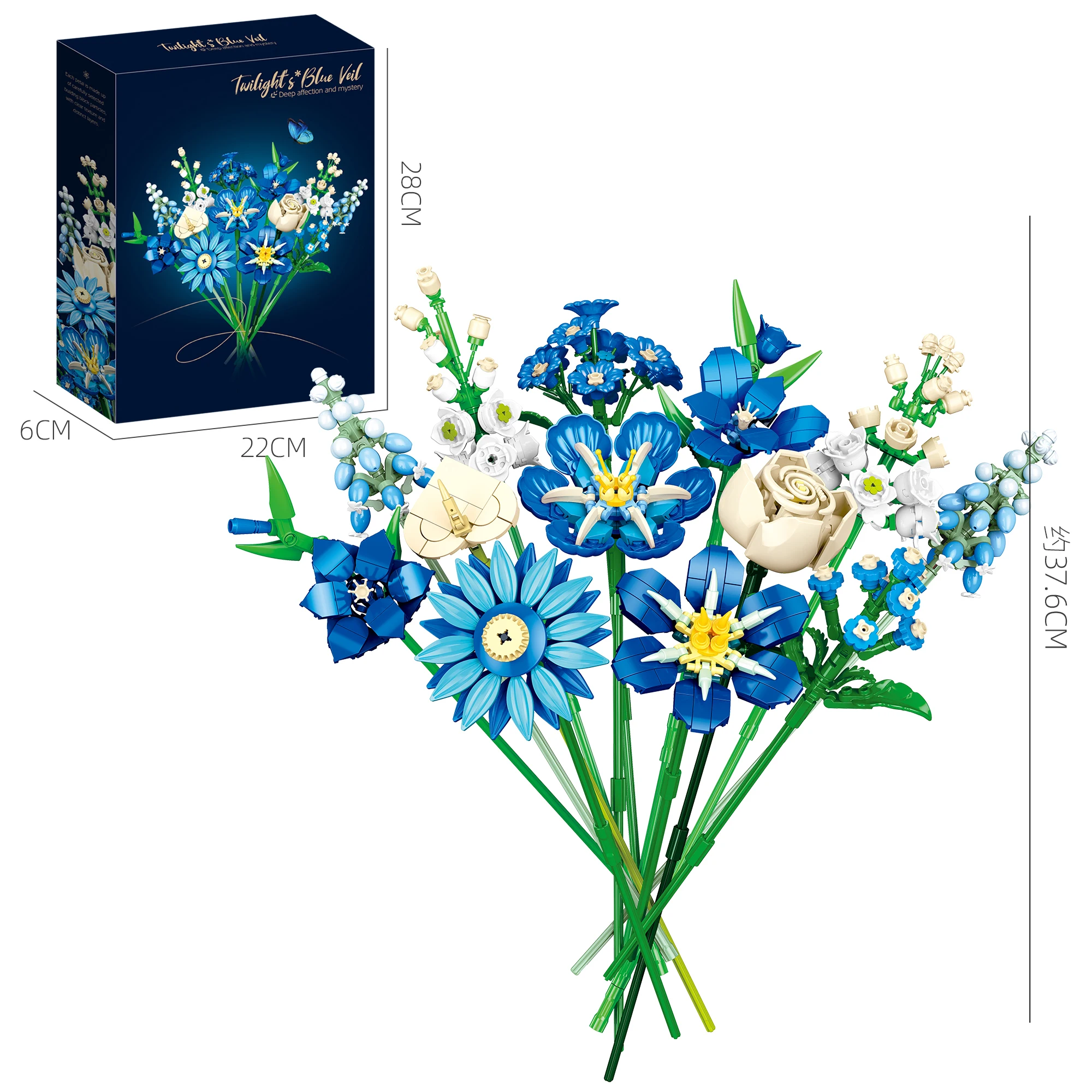 JJ9240 Tulpenstrauß, kreative Ornamente, Bausteine, Blumen-Montagespielzeug – Valentinstagsgeschenk/Muttertagsgeschenk für Mädchen