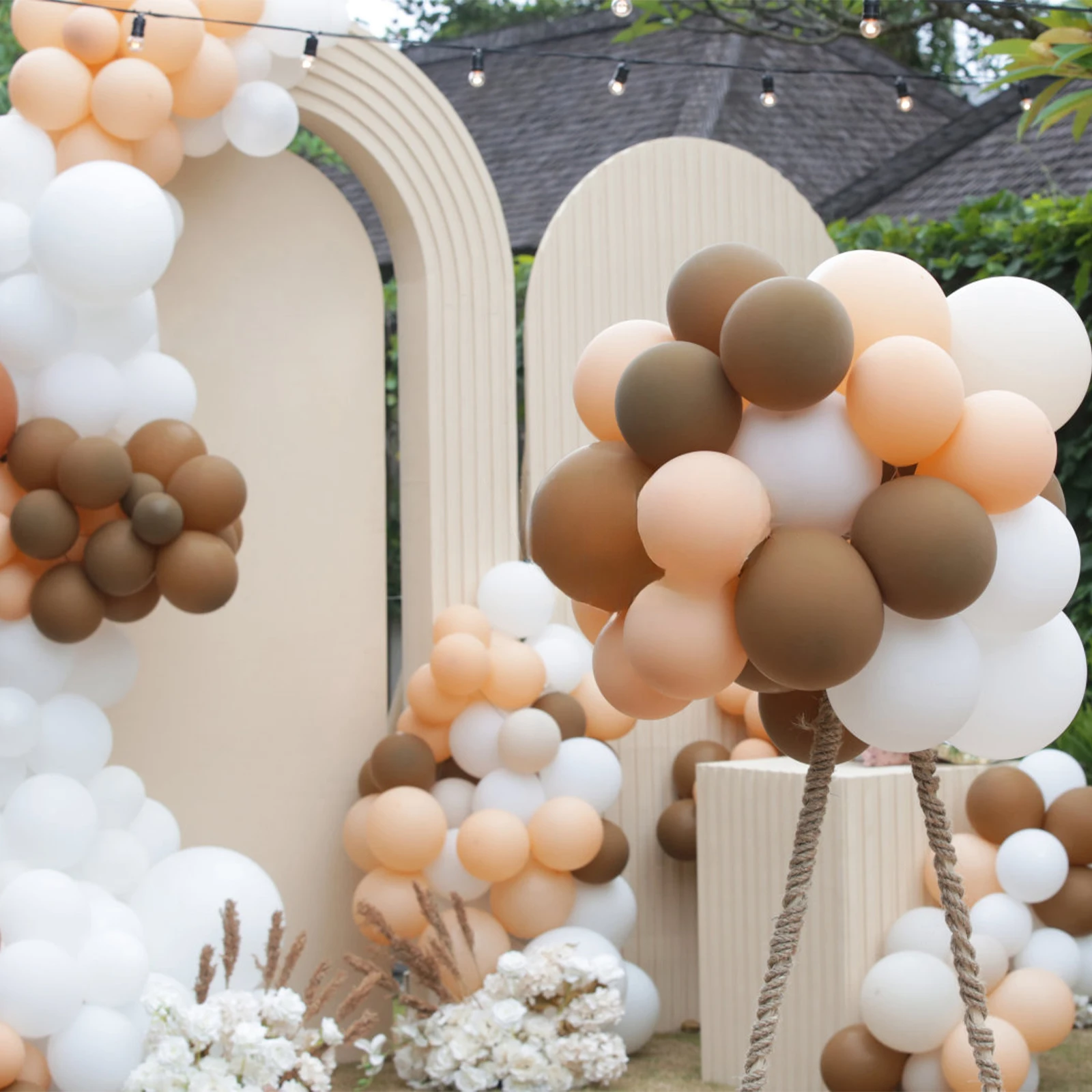 

1 set Balloon Chain Kit Neutral Tone Party Decorations Garland Supplies For Baby Shower Bridal Arch Birthday Vintage Khaki Light