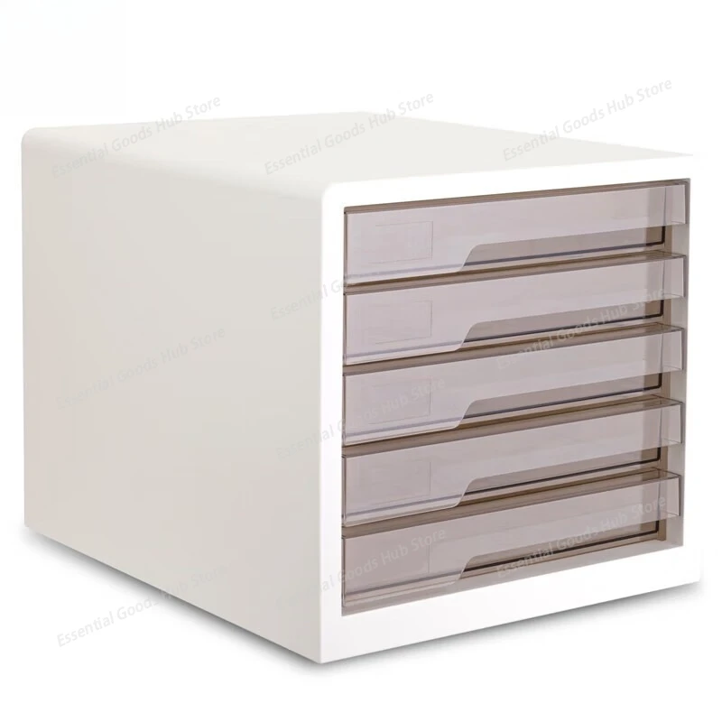 

File Cabinet A4 Transparent Drawer Large Capacity Office Desktop Data Classification and Storage,Five-layer storage