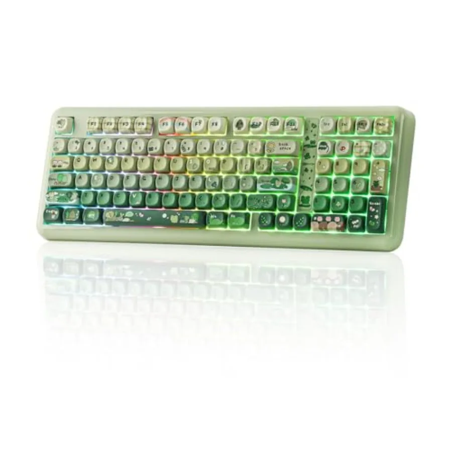 Gaming keyboard for desktop use PBT plastic with creamy color gasket-mounted design for enhanced typing comfort and sound dampe
