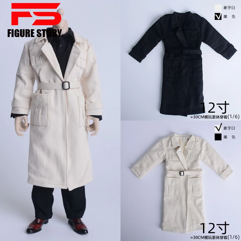 

1/6 scale male dolls clothes British style long windbreaker fit 12'' action figure body model