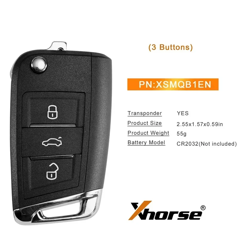 Xhorse XSMQB1EN スマートリモートキー MQB スタイル 3 ボタン 1 個