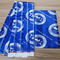 Blue-African Satin Silk Fabric for Party Dress, Organza Silk, High Quality, 6Yards. (OP-08-47