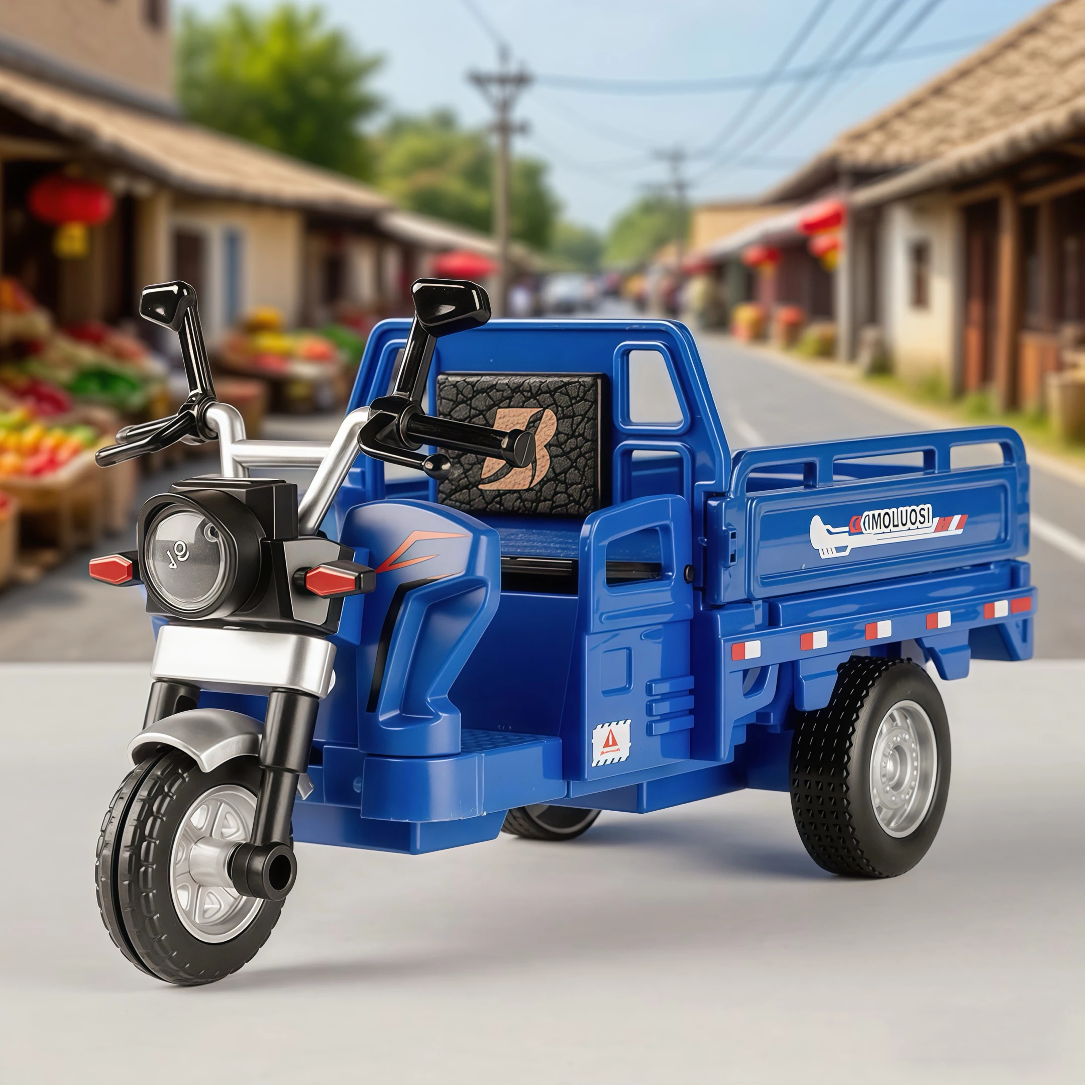 

1:15 Tricycle Alloy Models Diecast Motorcycle Toys Car Rear Wheel Return Force Front Wheel Steering Sound Light Vehice Kids Gift