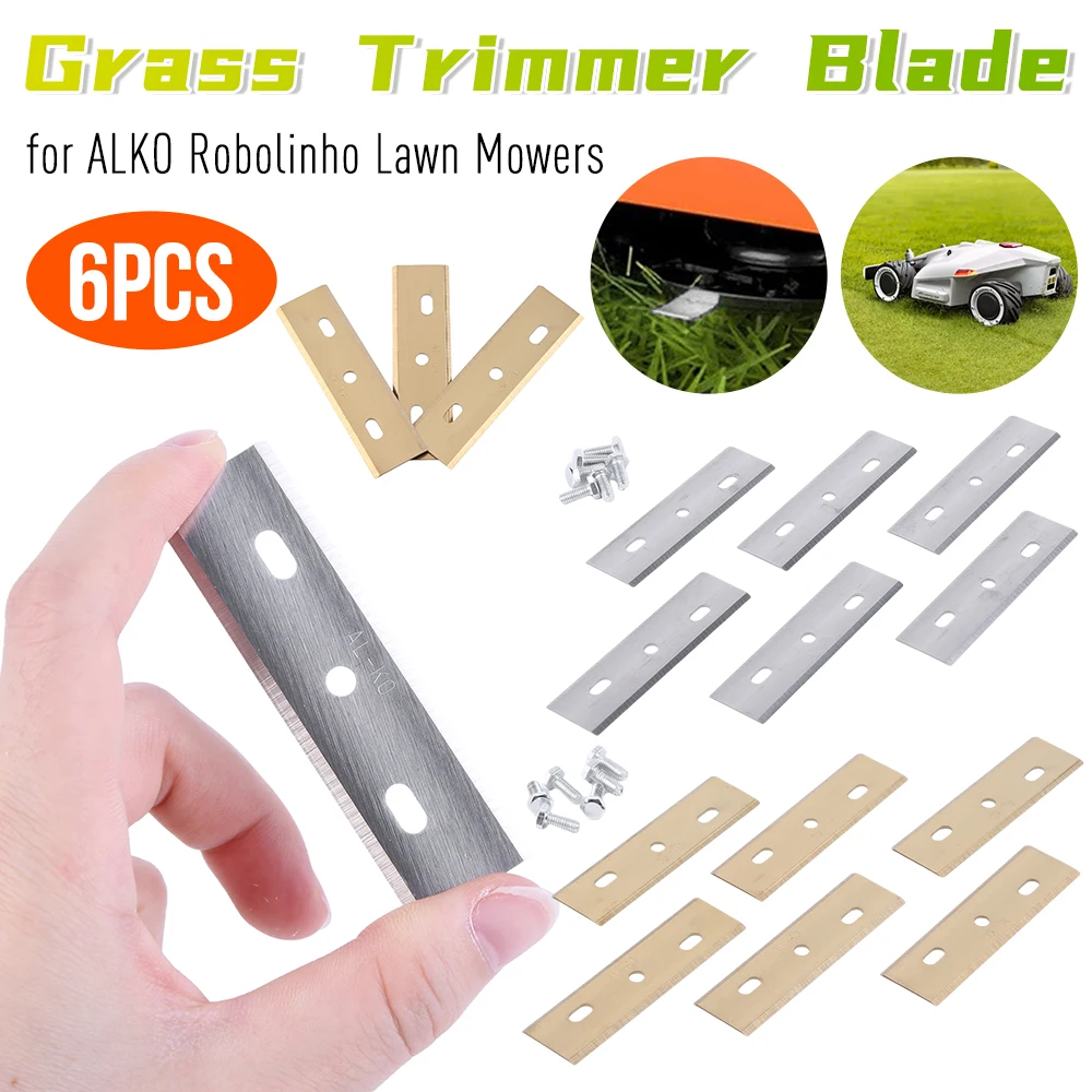 6 Pack Grass Trimmer Blade Lawn Garden Shredder Chipper Cutting Blade Replacement for  ALKO Robolinho Lawn Mowers Tools Part