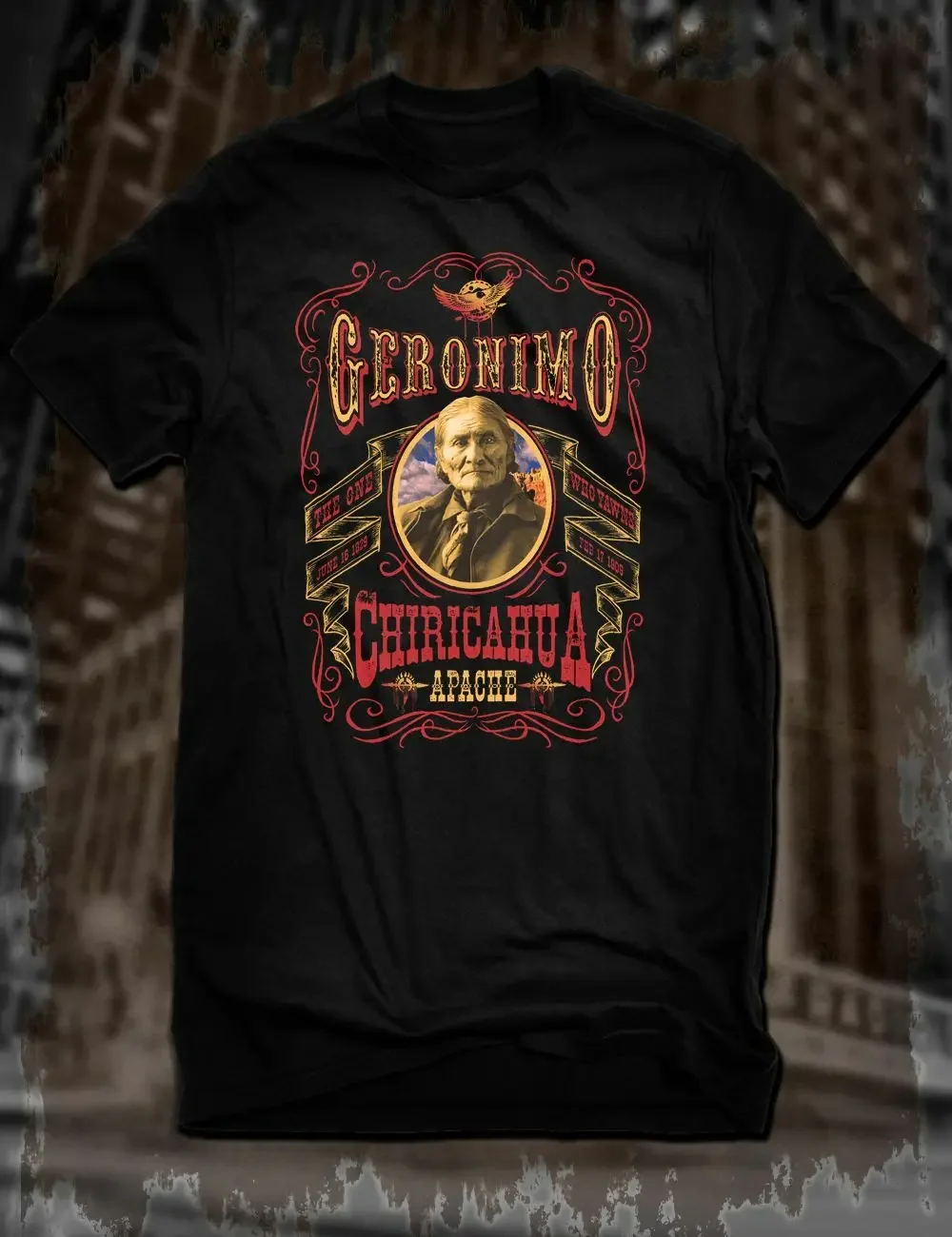 

Новая черная футболка Geronimo Native-American Leader Tee Chiricahua Apache Old West