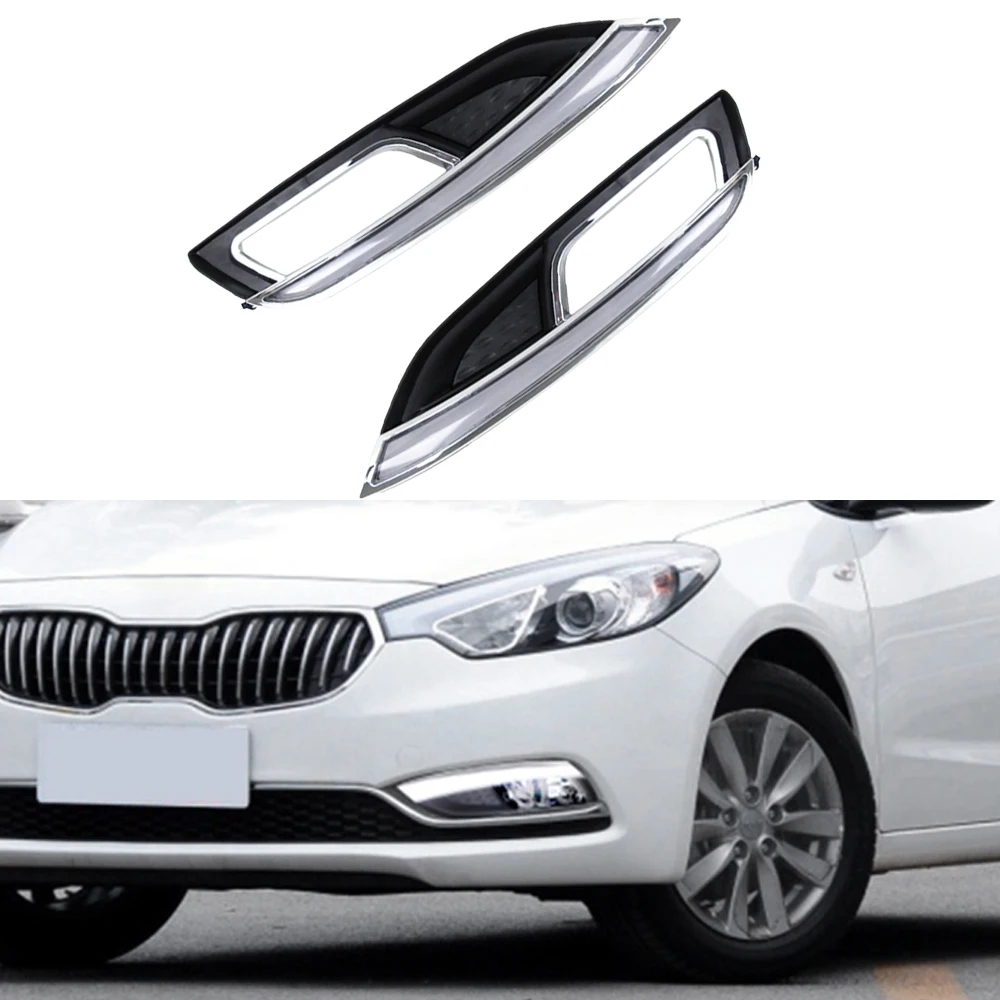 

2pcs LED Daytime Running Lights DRL Fog Lamp For Kia Forte K3 Cerato 2013-2015 White Driving Light Car Accessories