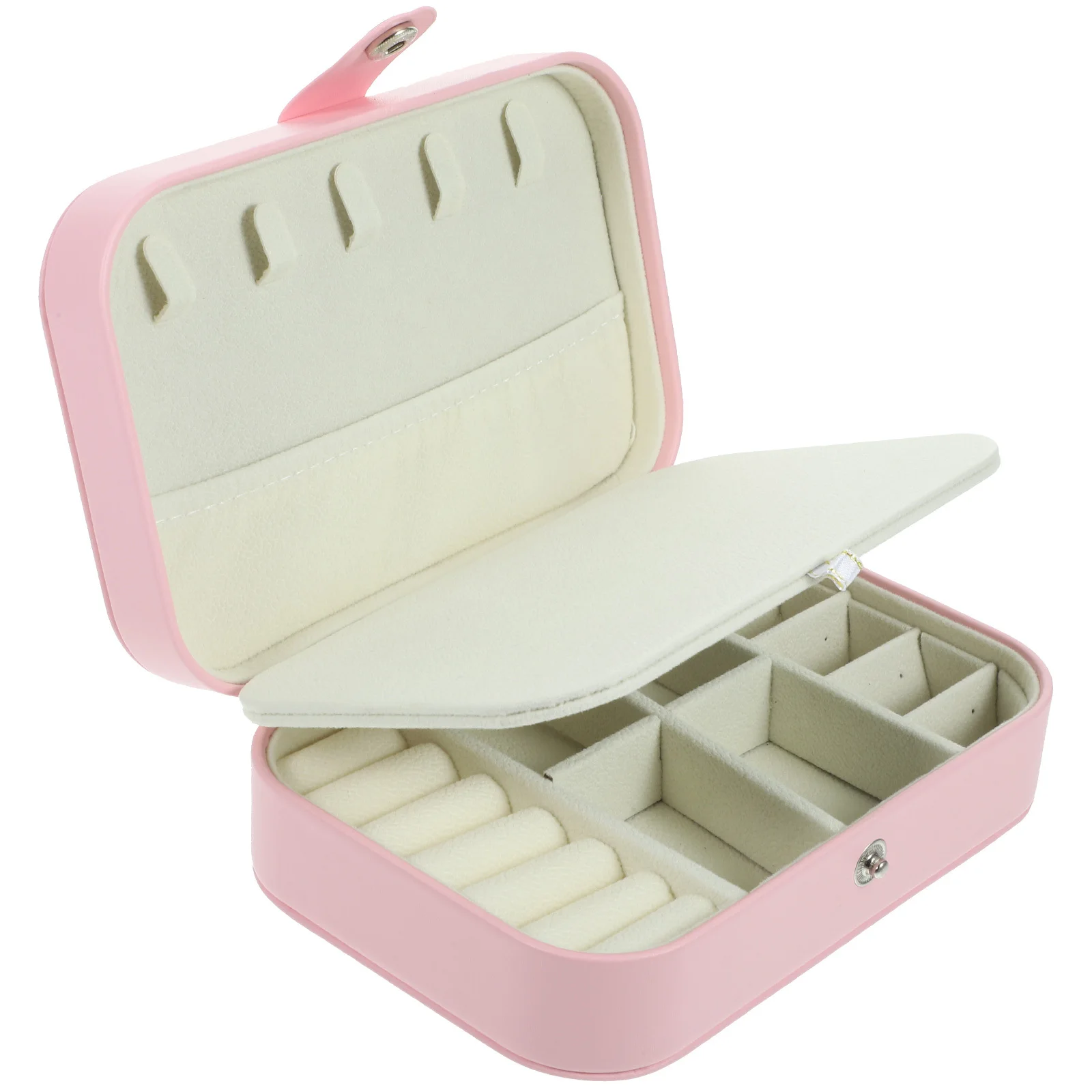 

3-Layers Travel Jewelry Organizer Box PU Portable Jewelry Storage Case with Mirror for Rings Earrings Necklaces