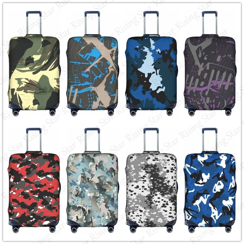 

Thick Elastic Luggage Protective Cover Zipper For 18-32 inch Bag Suitcase Covers Travel Graffiti camouflage Accessories