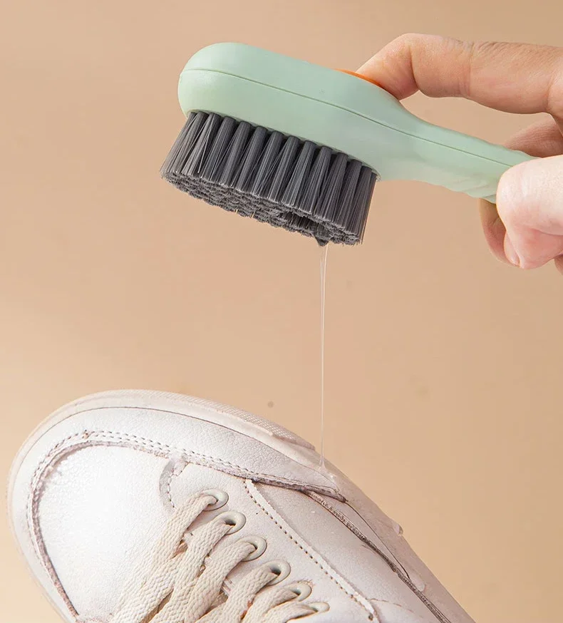 1/2 Shoe Clothes Cleaning Brushes Automatic Laundry Injection Brush Soft-bristled Liquid Discharge Clothing Shoes Cleaner Tools